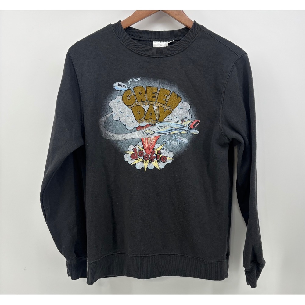 Green Day Dookie Sweatshirt Men's Small Pullover Crw Neck Charcoal Gray Graphic
